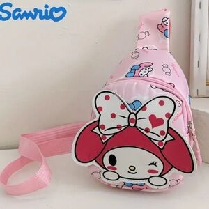 Hello Kitty Sanrio My Melody Adorable Sling Backpack Chest Bag Adjustable 🆕 NWT